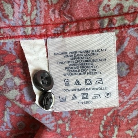 Lands' End Women's No Iron Supima Cotton Paisley Floral Blouse 10 Long Sleeve EX - Picture 7 of 7